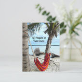 Pensioen: Hammock op de strand Briefkaart (Staand voorkant)