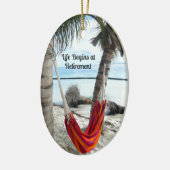 Pensioen: Hammock op de strand Keramisch Ornament (Links)