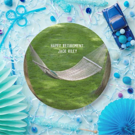 Pensioen Hammock tussen bomen Papieren Bordje (Feest)
