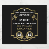 Pensioen HMP gevangenisbeambte Sparkling Wijnetiket (Enkel label)