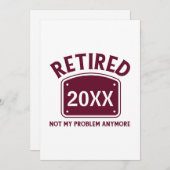 Pensioen Humor Gepensioneerd 20XX Kaart (Voorkant / Achterkant)