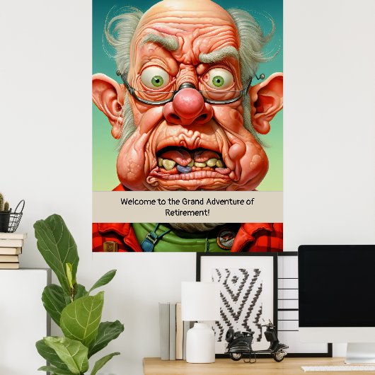 Pensioen humor mijlpaal Verjaardag Poster (Thuiskantoor)