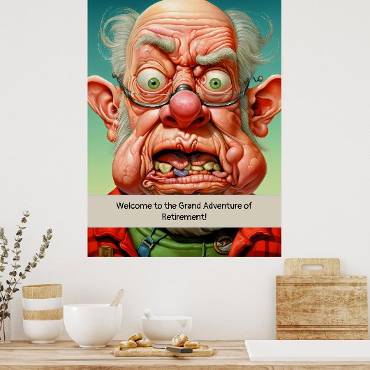 Pensioen humor mijlpaal Verjaardag Poster (Keuken)