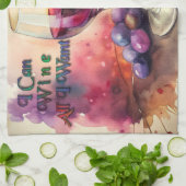 Pensioen Ik kan wijn alles wat ik wil keukenhanddo Theedoek (Gevouwen)