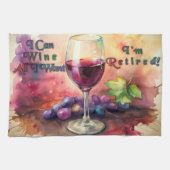 Pensioen Ik kan wijn alles wat ik wil keukenhanddo Theedoek (Horizontaal)