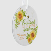 Pensioen Ik zal in mijn tuin Bloemen Zonnebloem Ornament (voorkant)