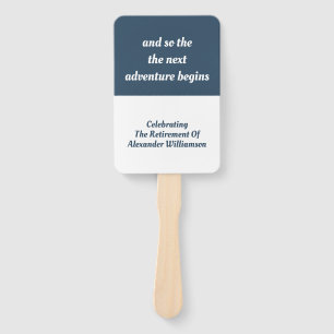 Pensioen Inspirerend Quote Modern Eenvoudig Blauw Handwaaier