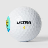 Pensioen is leuk aan het strand golfballen (Logo)