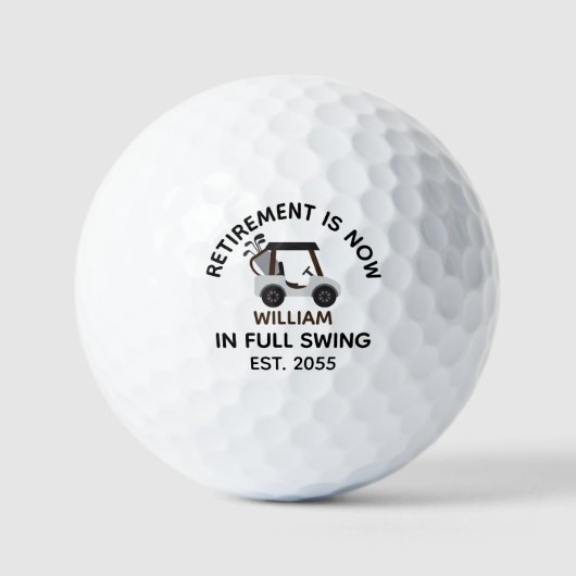 Pensioen is nu in volle gang - grappig pensioen golfballen (Voorkant)