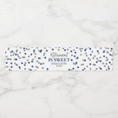 Pensioen is Sweet Blue Silver Confetti Waterfles Etiket (Enkel label)