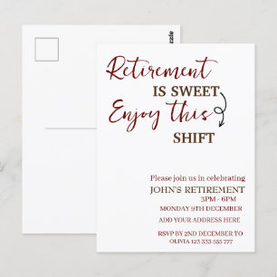 Pensioen is zoet Geniet van deze shift pensioen Briefkaart