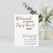 Pensioen is zoet Geniet van deze shift pensioen Briefkaart (Staand voorkant)