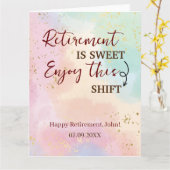 Pensioen is zoet Geniet van deze shift pensioen Kaart (Gele Bloem)