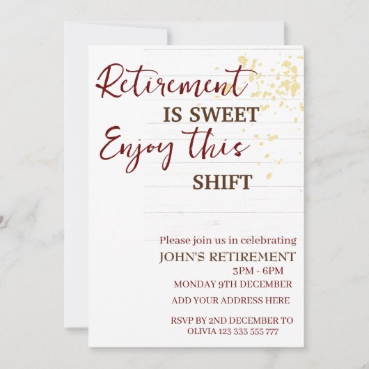 Pensioen is zoet Geniet van deze shift pensioen Kaart (Voorkant)
