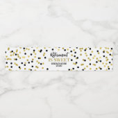 Pensioen is zoet Zwart Gouden Confetti Waterfles Etiket (Enkel label)