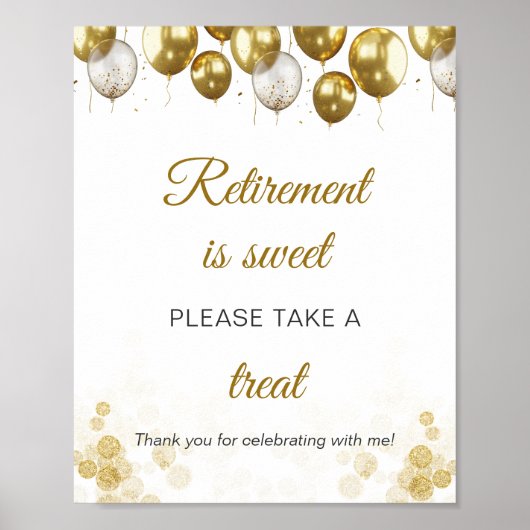 Pensioen is zoete pensioen partij gunstteken poster (Voorkant)
