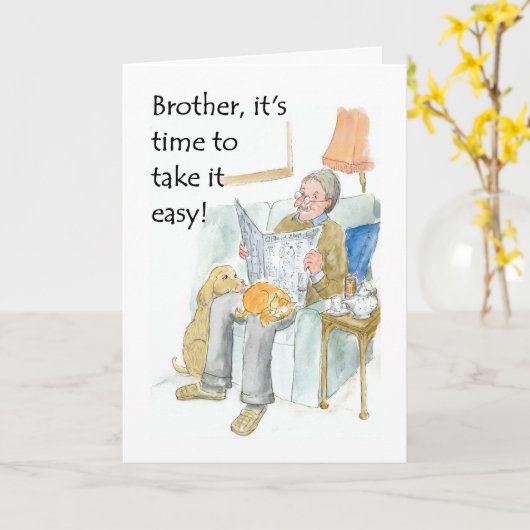 Pensioen Kaart voor een broeder (Gele Bloem)