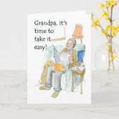 Pensioen Kaart voor een opa (Gele Bloem)