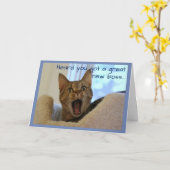 Pensioen kat is erg blij kaart (Gele Bloem)