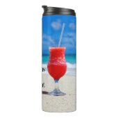 Pensioen, koude Drink op het strand Thermosbeker (Geroteerd rechts)