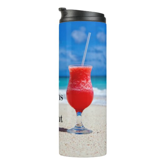 Pensioen, koude Drink op het strand Thermosbeker (Geroteerd rechts)