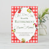 Pensioen La Dolce Vita Rode Geruite Citroen Kaart (Staand voorkant)