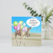 Pensioen Leuk Desert Kamel Ballonnen Kleurrijk Kaart (Staand voorkant)