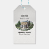 Pensioen leven is beter in de bergen wandelen cadeaulabel (Achterkant)