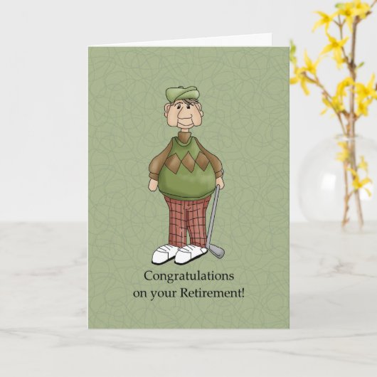 Pensioen man - Humor Kaart (Gele Bloem)