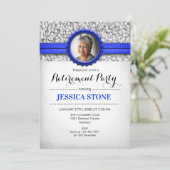 Pensioen met foto - Royal Blue Silver Kaart (Staand voorkant)