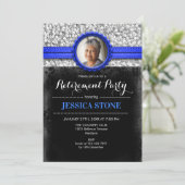 Pensioen met foto - Royal Blue Silver Kaart (Staand voorkant)