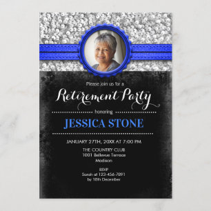 Pensioen met foto - Royal Blue Silver Kaart