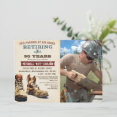 Pensioen Militaire Bouwuitnodiging Kaart (Staand voorkant)