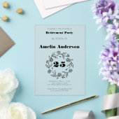 Pensioen moderne bloem zwart acryl uitnodigingen (Insitu (Huwelijk))