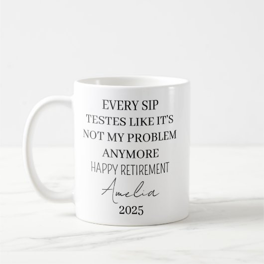 Pensioen Mok, Custom Retirement Coffee Mok, Reti Koffiemok (Links)