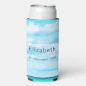 Pensioen Ocean Sky Blue Momento Modern Seltzer Blikjeskoeler (Seltzer Achterkant)