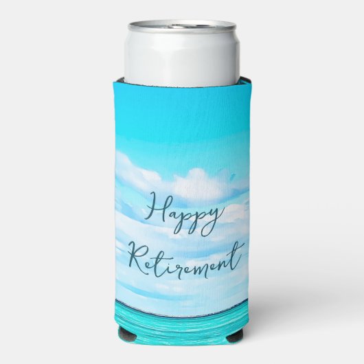 Pensioen Ocean Sky Blue Momento Modern Seltzer Blikjeskoeler (Seltzer Voorkant)