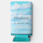 Pensioen Ocean Sky Blue Momento Modern Seltzer Blikjeskoeler (Achterkant)