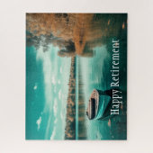 Pensioen Ontspannende Lake Boat Kalm water Legpuzzel (Verticaal)