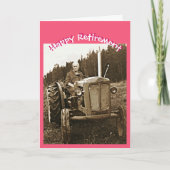 Pensioen op tractor van oma kaart (Voorkant)