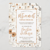 Pensioen Open Huis Party Boho Floral Kaart (Voorkant / Achterkant)