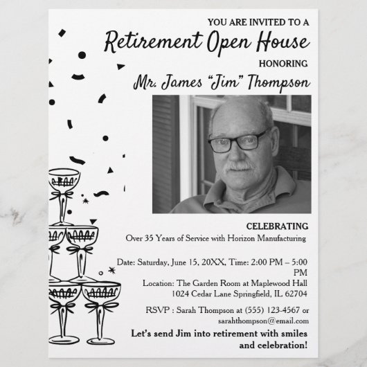 Pensioen Open Huis Uitnodiging Flyer (Voorkant)