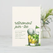 Pensioen Par-T-shirt Party Uitnodiging met Whiskey (Staand voorkant)