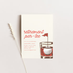 Pensioen Par-T-shirt Party Uitnodiging met Whiskey