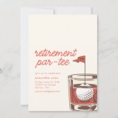 Pensioen Par-T-shirt Party Uitnodiging met Whiskey (Voorkant)