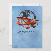 Pensioen Partij Bewaar de datum Wereldbol Reisvlie Kaart (Achterkant)