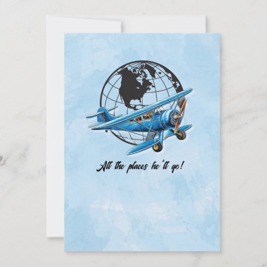 Pensioen Partij Bewaar de datum Wereldbol Reisvlie Kaart (Achterkant)