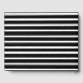 Pensioen partij Black Stripes | Elegante bloem Gastenboek (Achterkant)