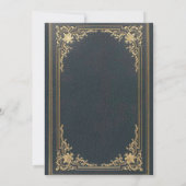 Pensioen Partij Blauw Goud Elegant Script Kaart (Achterkant)