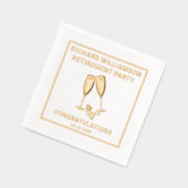 Pensioen partij Champagne Folie gestempeld servett Servetten (Links)